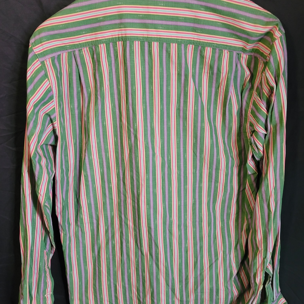 Polo by Ralph Lauren Green Striped Men's Button-Down Shirt - Picture 4 of 4